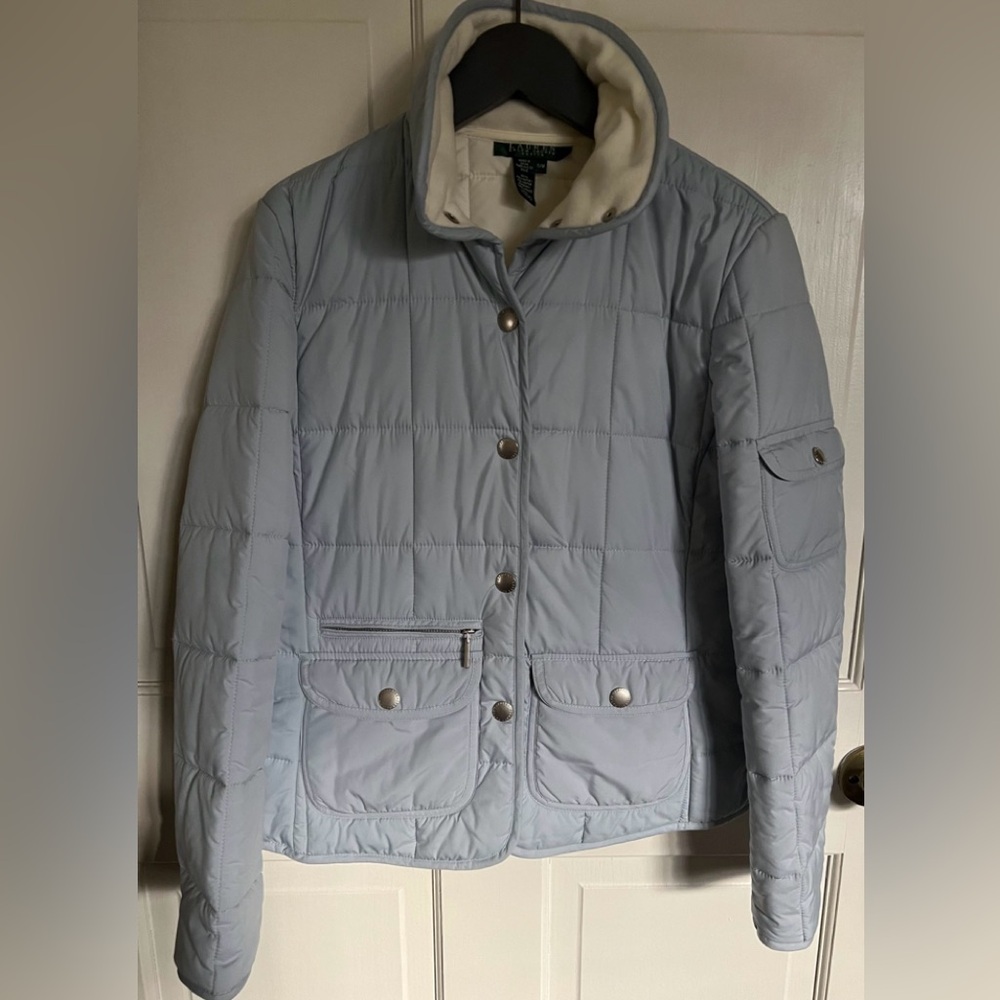 Lauren Ralph Lauren Light Blue Quilted Puffer Jacket